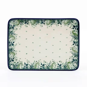Tacka ceramiczna 111 24/18cm <br> 2206X Zielone paprocie